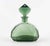 Vintage Cubist Art Deco Decanter in green glass. Made in France, 1930s.