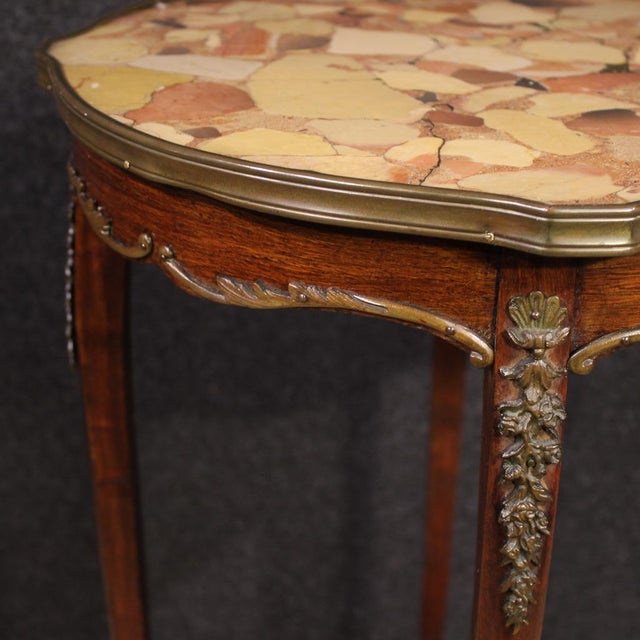 Napoleon III French Side Table with Marble Top, 1950s For Sale - Image 3 of 13