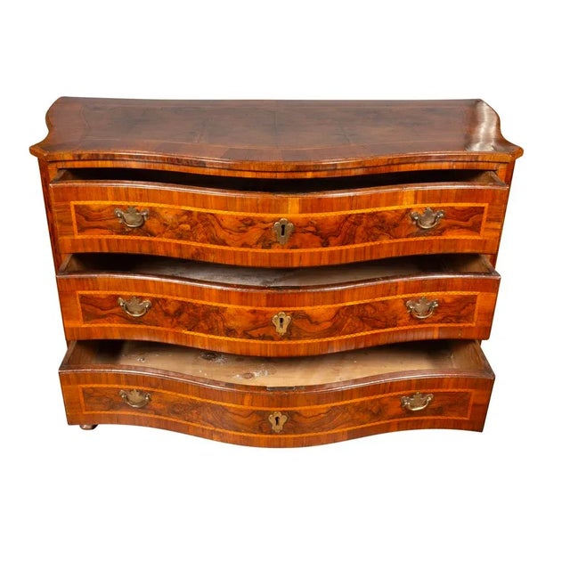 Wood Italian Rococo Walnut Commode For Sale - Image 7 of 12