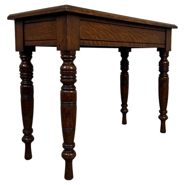 Antique English Oak Side Table, 1900s For Sale - Image 4 of 10