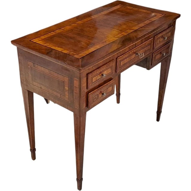 Small Louis XVI Walnut-Paneled Desk, 1700s For Sale - Image 5 of 11