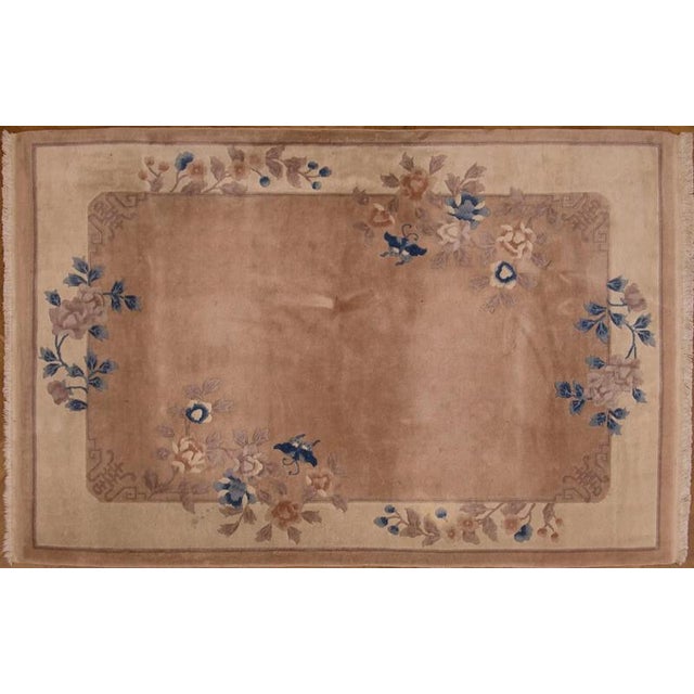 Vintage Chinese Rug with Floral Motif For Sale - Image 9 of 9