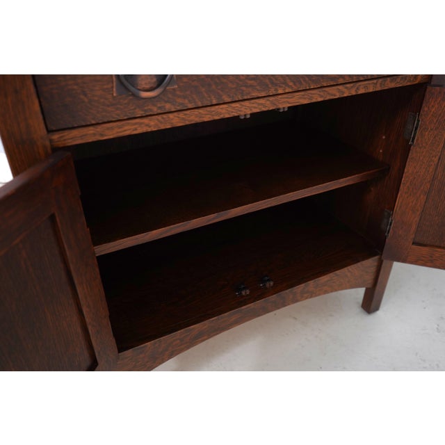 Stickley Mission Oak 1 Drawer Console Server Cabinet For Sale - Image 12 of 18