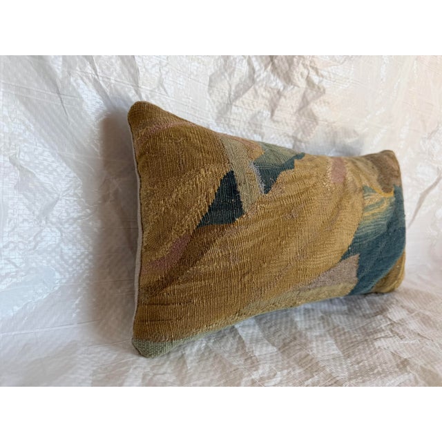 Antique 17th Century Brussels Tapestry Pillow With Abstract Pattern For Sale - Image 4 of 7