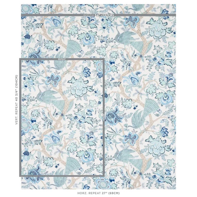 Aveline Linen is a beautiful handprinted fabric inhabited by regal peacocks and an undulating flowering vine, both...