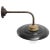 Mid-Century Modern Vintage Industrial Brass and Glass Wall Light in Black Enamel For Sale - Image 3 of 6