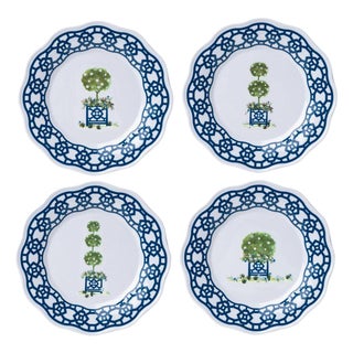 Trellis and Topiary Melamine Salad Plates, Set of 4 For Sale