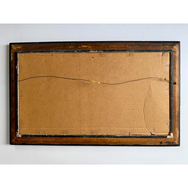 Early 20th Century Art Nouveau Reverse Painting, Mother-of-Pearl Inlay Scottish Highlands Cottage in Ornate Frame For Sale - Image 18 of 18