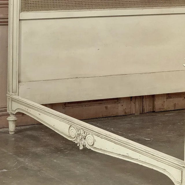 19th Century French Louis XVI Painted Queen Bed With Caning For Sale - Image 18 of 18