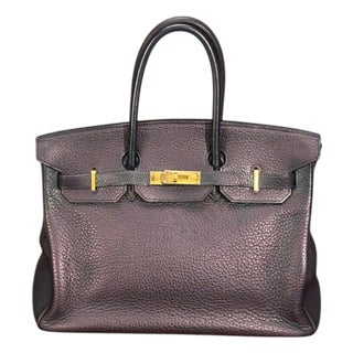 Hermès, Birkin Retourne 35, Taurillon Clemence Leather, Gold Hardware, France, 2003 For Sale
