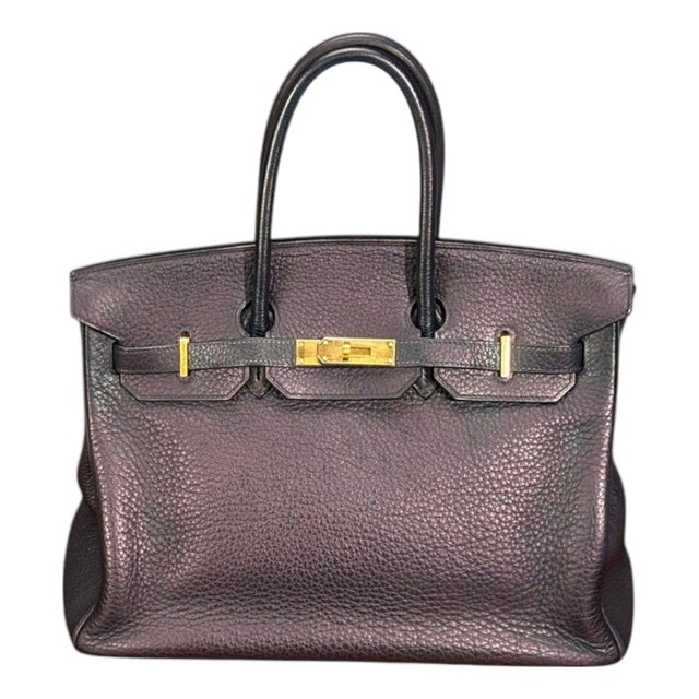 Hermès, Birkin Retourne 35, Taurillon Clemence Leather, Gold Hardware, France, 2003 For Sale