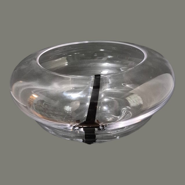 Mid-Century Modern Vintage Mid-Century-Modern Hand Blown Art Glass Avante Garde Design Vase For Sale - Image 3 of 7