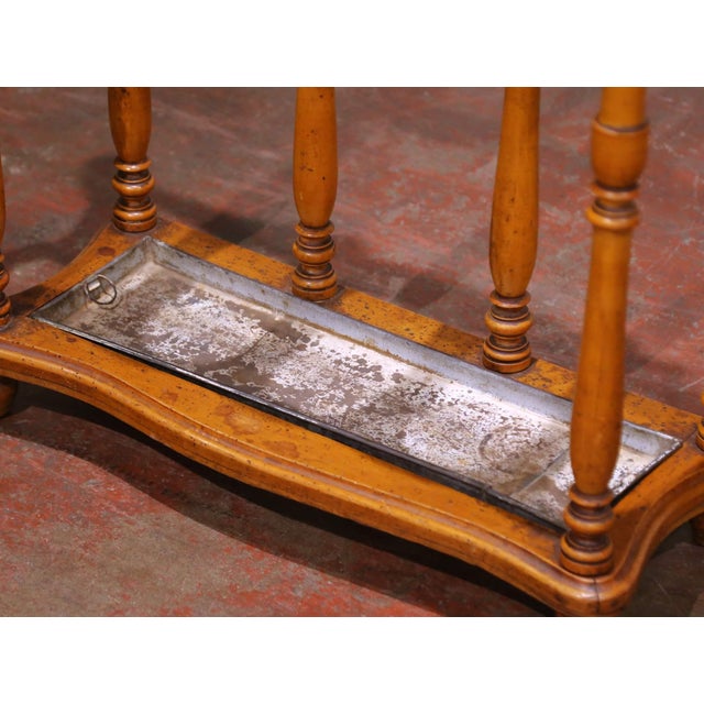 Late 19th Century 19th Century French Faux Bamboo Umbrella Stand With Zinc Drip Tray For Sale - Image 5 of 12