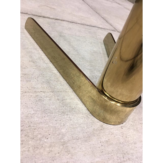 Metal Postmodern Tubular Brass & Glass Side Table From Pace Collection For Sale - Image 7 of 13