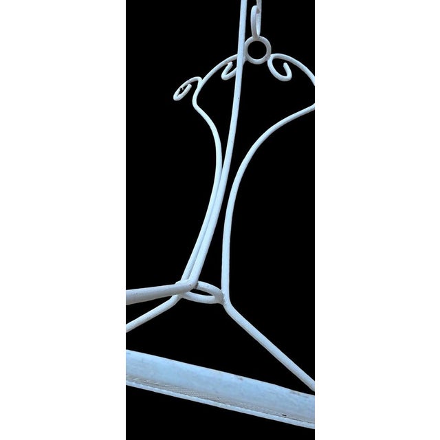 Mathieu Matégot Small Tripod Side Table in Perforated Wrought Iron with White Lacquer by Mategot Mathieu, 1950 For Sale - Image 4 of 5