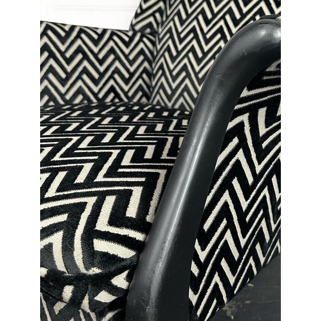 Mid-Century Modern #750 Froxfield Wing Back Chair in Mono Velvet Jacquard by Parker Knoll, 1980s For Sale - Image 11 of 12