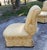 Pair Scroll-Back Slipper Chairs in Yellow Floral Damask Brocade, Pair For Sale - Image 4 of 8