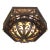 1950s Spanish Revival Mica Wrought Iron Brass Elaborate Octagon Light Ceiling Lamp For Sale