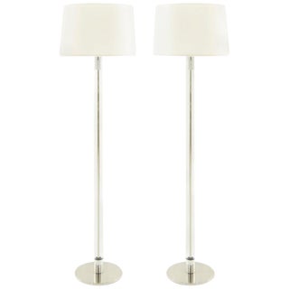 Tubular Glass Floor Lamps by Laurel, 1960s - a Pair For Sale