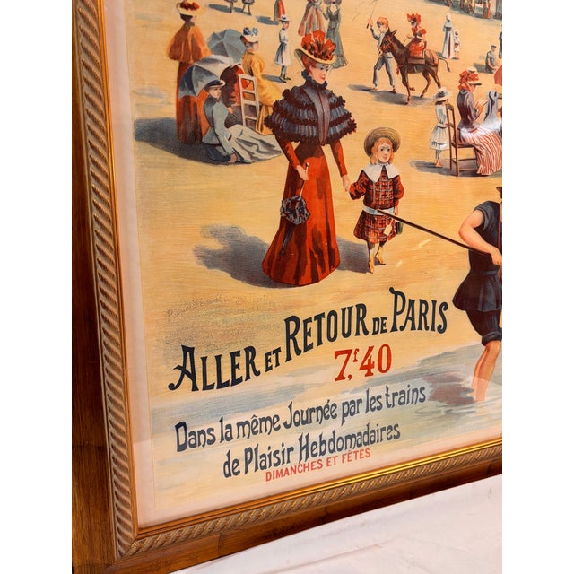 Baby Blue Large French Color Lithograph Poster Advertising Seaside Railway Travel For Sale - Image 8 of 11