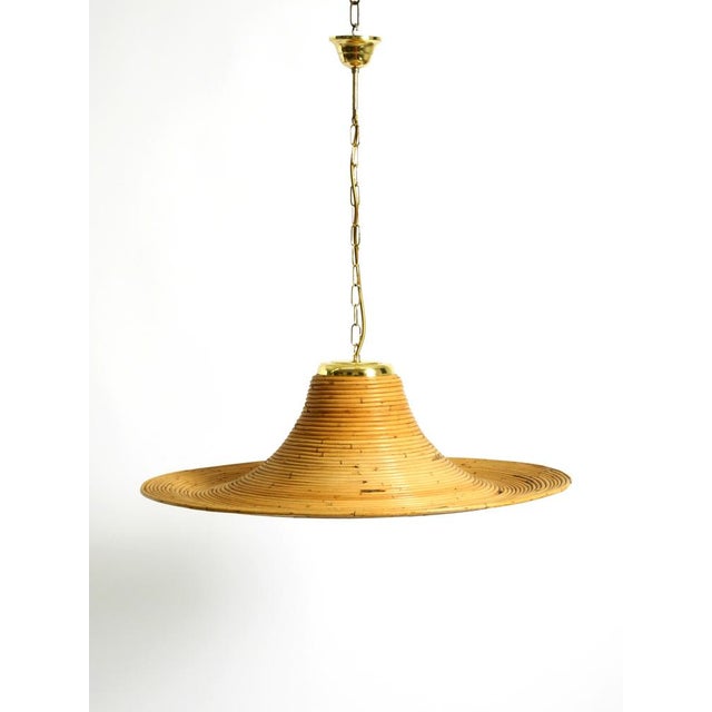 Large Italian Bright Bamboo Pendant Lamp from Vivai Del Sud, 1970s For Sale - Image 10 of 18