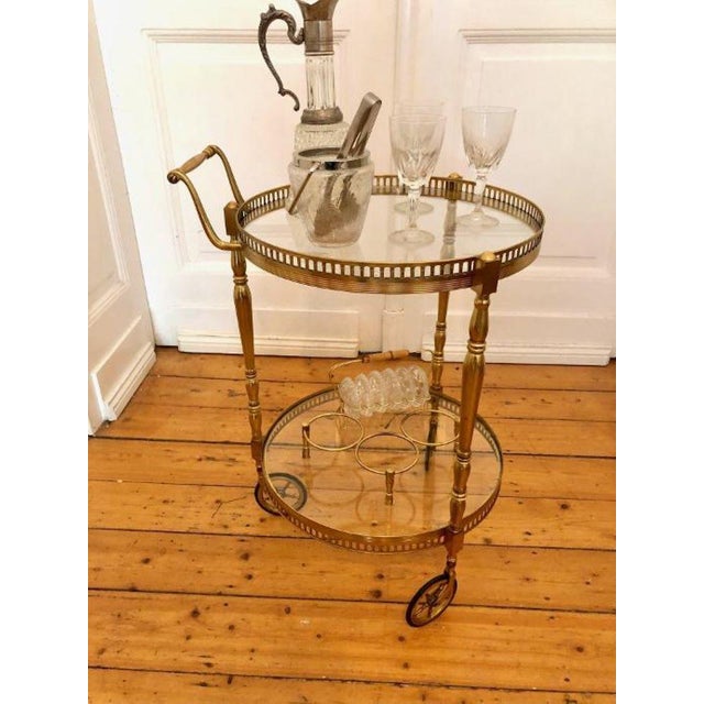Vintage Brass Serving Trolley, 1950s For Sale - Image 13 of 13