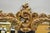 Mid 20th Century Vintage French Rococo Large Gold Wall Mirror With Bisque Figural Lovers Plaques For Sale - Image 5 of 12