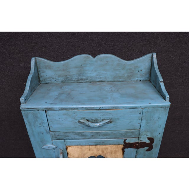 Country Painted Milk Cupboard With Blue Birds For Sale - Image 10 of 16