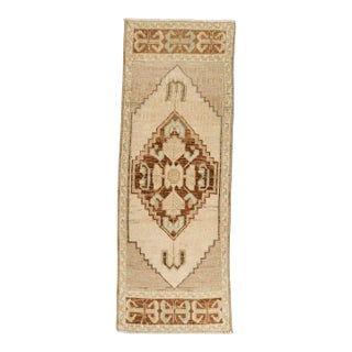 Turkish Mini Rug Oriental Hand Knotted Vintage Rug 1'2" x 3'4" #21042 For Sale