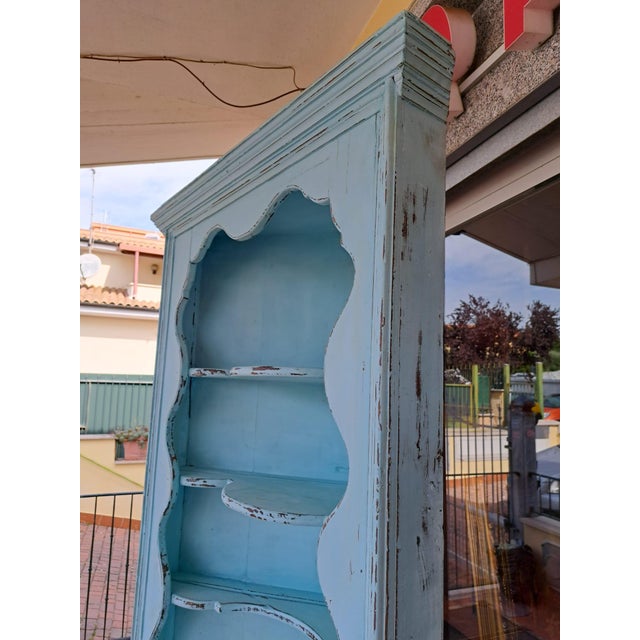 Rustic Lacquer Corner Cabinet with Shelves For Sale - Image 9 of 10