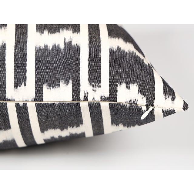 Black Geometric Ikat Pillow Cover For Sale In Philadelphia - Image 6 of 6