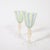 Metal Set of 8 Hand-Blown Murano Latticino Blue & Chartreuse Wine Glasses W/ 24k Gold For Sale - Image 7 of 18