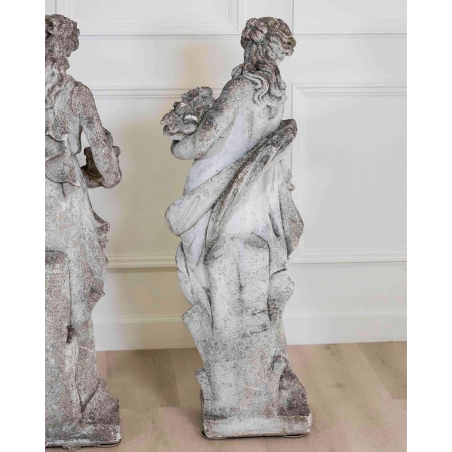 Set of Four Italian 1930s Neoclassical Garden Sculptures, The Four Seasons For Sale - Image 4 of 15