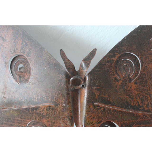 Vintage Metal Cut-Out Wing Design Butterflies Wall Hanging-Set of 3 For Sale In Miami - Image 6 of 11