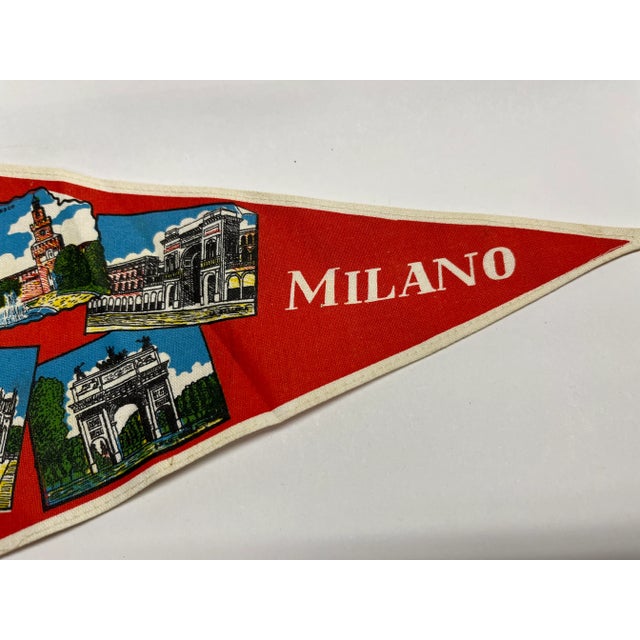 Shabby Chic Vintage Milano Italy Cloth Banner For Sale - Image 3 of 4