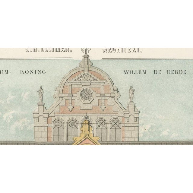 Leliman, Museum King Willem III, Elevation, Dutch Architecture Print, 1865, Paper For Sale - Image 3 of 12