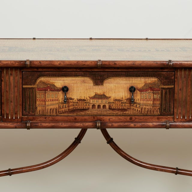 1990s Vintage Faux Bamboo Chinoiserie Server or Console For Sale - Image 5 of 18