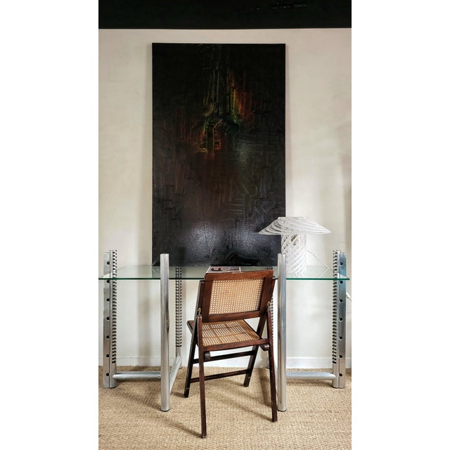 Large abstract canvas from 1993, signed on the back.