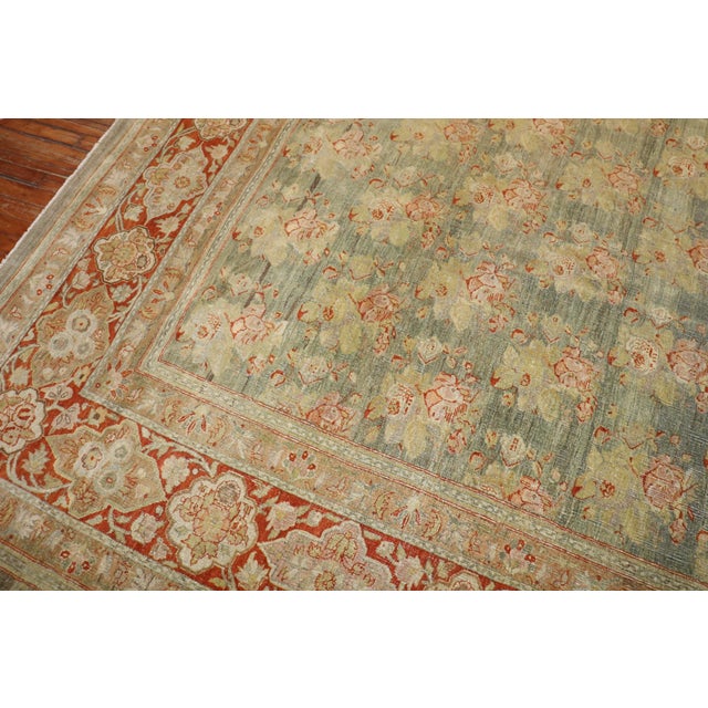 Red Antique Zabihi Collection Persian Bidjar Floral Rug - 12'5" x 16'7" For Sale - Image 8 of 9