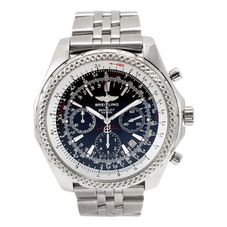 Breitling Bentley Motors 49mm A25362 Chronograph Black Stainless Steel Watch For Sale