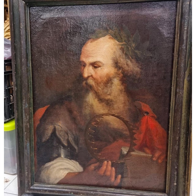 17th Century Circle of Luca Giordano, Archimedes of Syracuse, 1600s, Oil on Canvas For Sale - Image 5 of 12