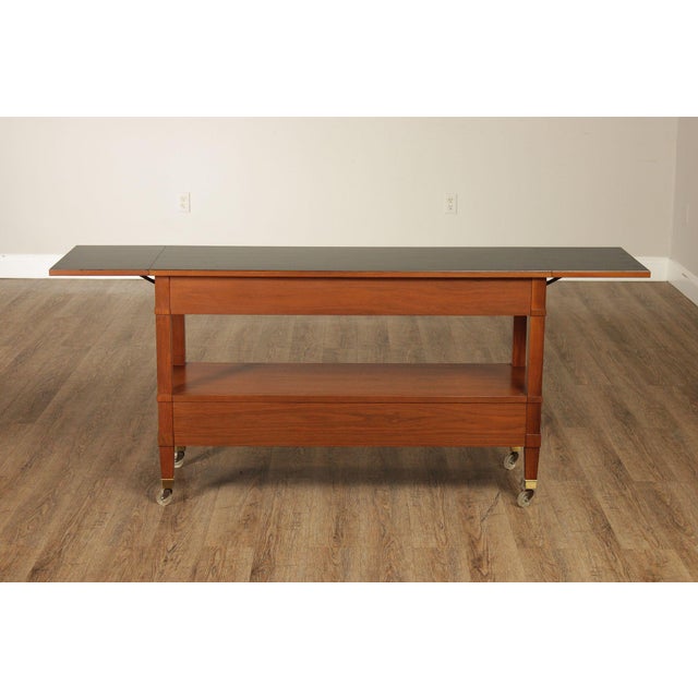 Baker Furniture Milling Road Directoire Style Walnut Rolling Server For Sale - Image 16 of 18