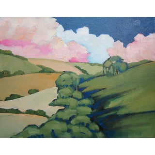 Malibu Hills California Eucalyptus Oak Trees Landscape Painting Lynne French For Sale