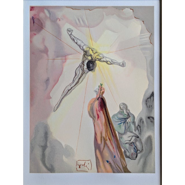 Salvador dali - apparition du christ/apparition of christ, enfer 14- signed engraving in colors, 1960-1963 woodcut in...