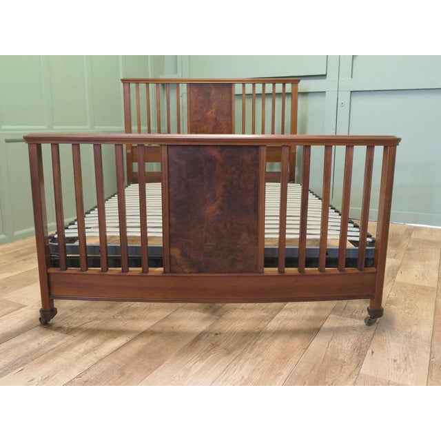 Edwardian Bur Walnut Double Bed, 1900 For Sale - Image 6 of 7
