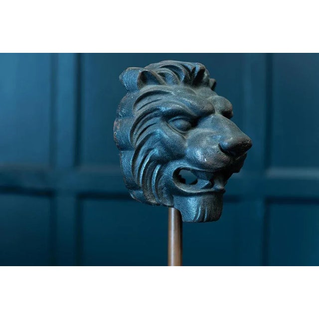 19th Century English Mounted Lion Masks in Cast Iron For Sale - Image 6 of 11