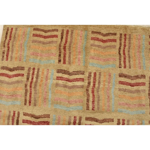 Gabbeh Rug 5’8” X 8’4” Beige Wool Contemporary Hand-Knotted Carpet For Sale In Philadelphia - Image 6 of 12