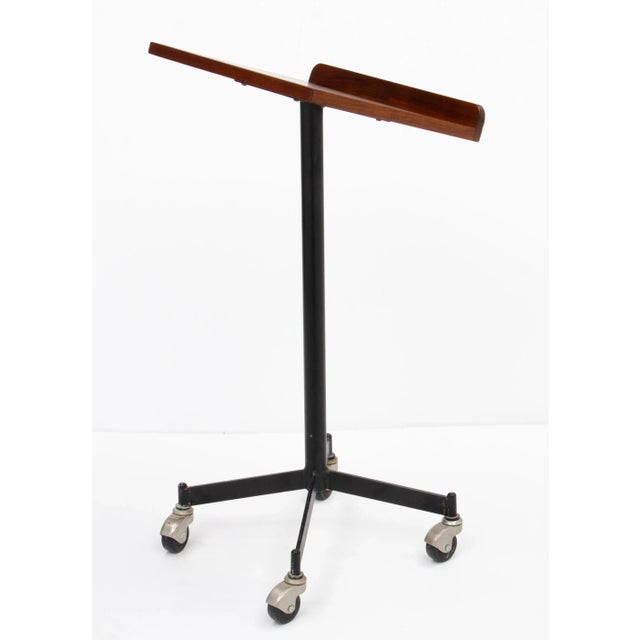 Paul McCobb 1970s Walnut Steel Mid Century Bookstand After McCobb Umanoff For Sale - Image 4 of 12