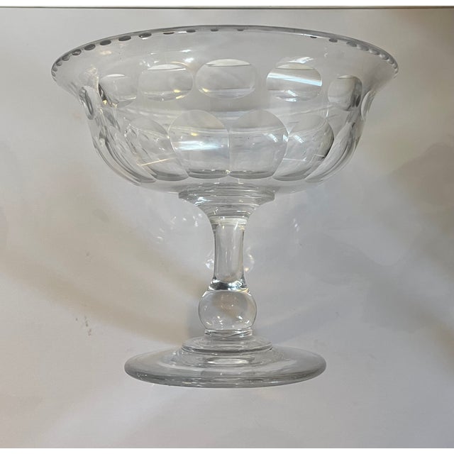 Antique 19th Century American Cut Glass Footed Centerpiece Compote or Fruit Bowl For Sale - Image 12 of 16