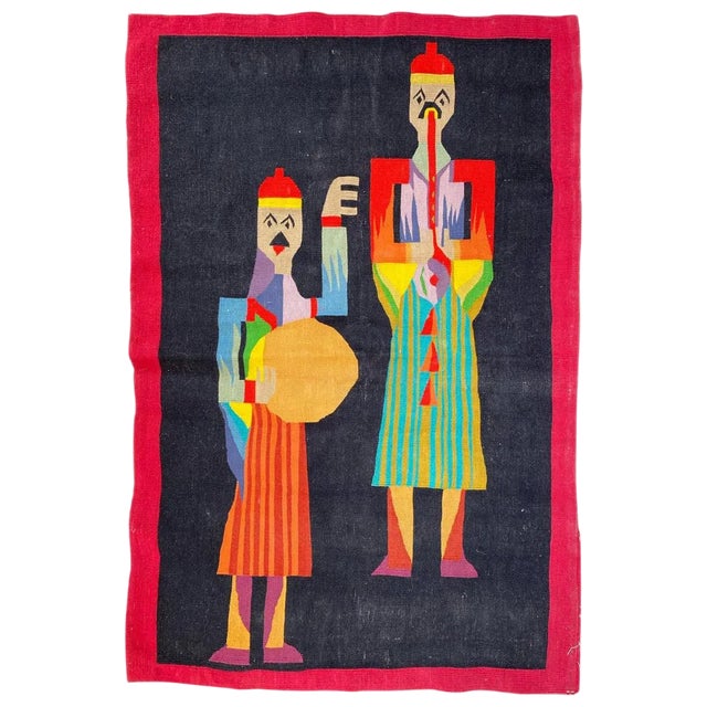 Vintage Wool Kilim Tapestry, 1970s For Sale